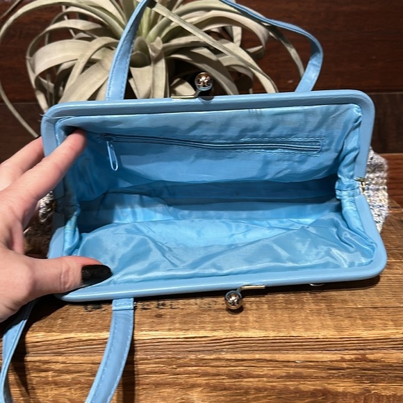 Stylish Blue Plaid Clutch - Picture 9 of 9